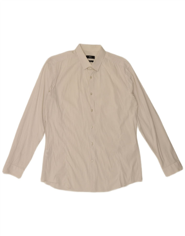 Koszula męska Hugo Boss Slim Fit, rozmiar 42, duża, biała bawełna