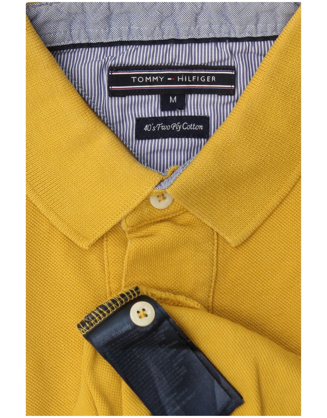 Męska koszulka polo Tommy Hilfiger, średnia żółta bawełna