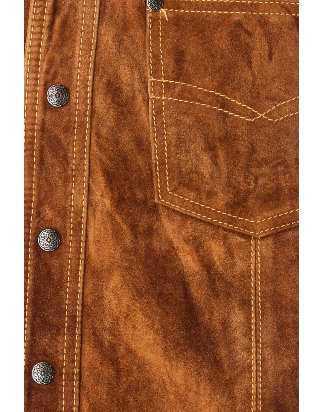 Zamszowa kamizelka męska Vintage UK 36 Small Brown
