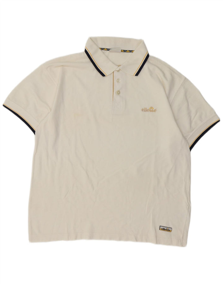 Męska koszulka polo Ellesse, duża, biała, bawełniana