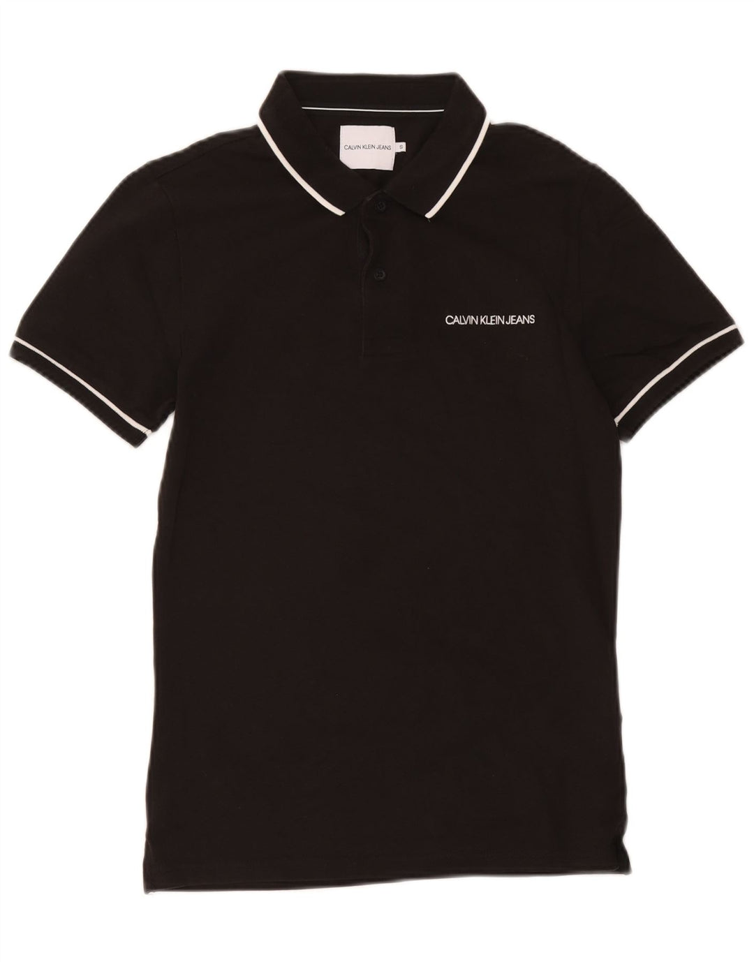 Męska koszulka polo Calvin Klein Jeans, mała, czarna, bawełniana