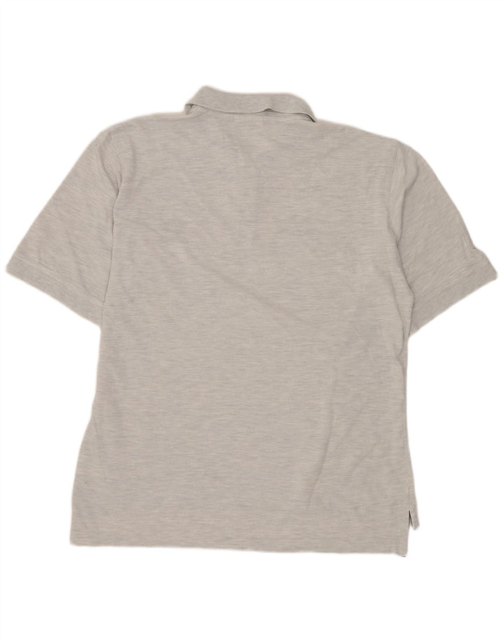 Męska koszulka polo ADIDAS UK 42/44, duża, szara, nakrapiana bawełna