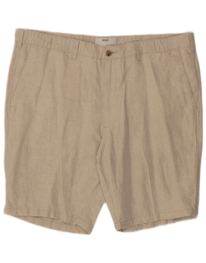 Męskie spodenki Chino Marks & Spencer W40 XL, beżowe, lniane