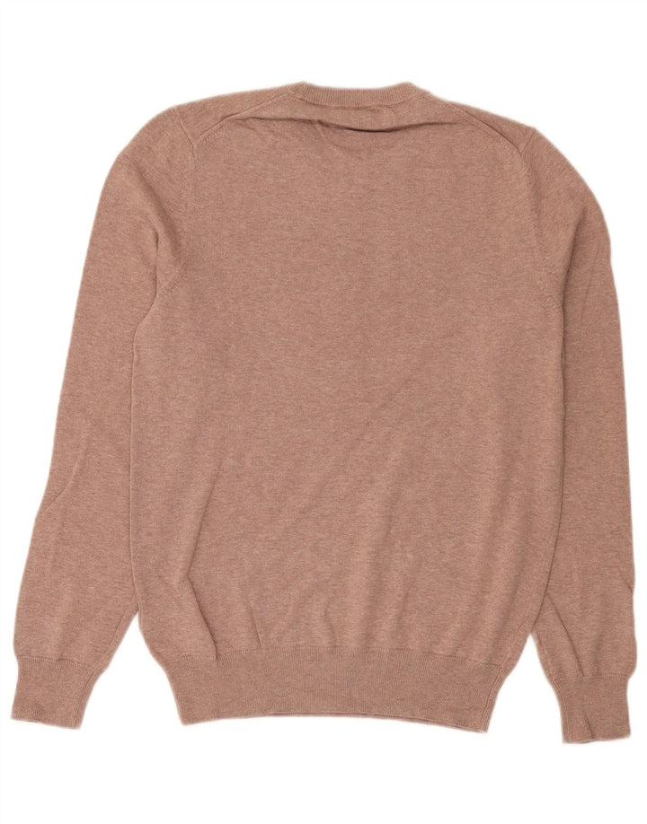 Marks & Spencer Męski sweter z okrągłym dekoltem, średnioróżowy, bawełniany