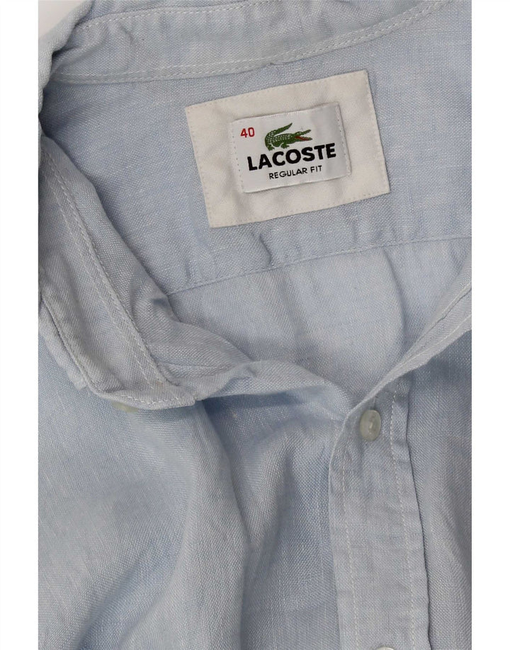 Koszula męska Lacoste o regularnym kroju, rozmiar 40, jasnoniebieska, lniana