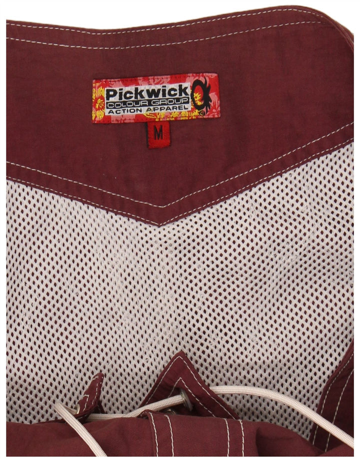PICKWICK Mens Graphic Swimming Shorts Medium  Burgundy