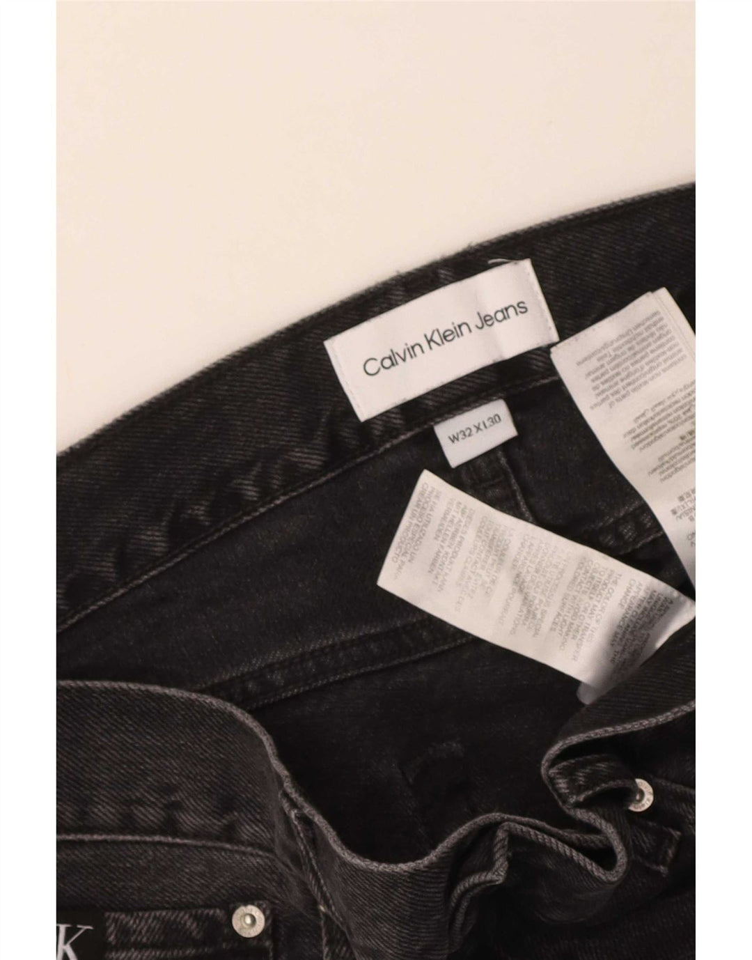 Męskie proste dżinsy Calvin Klein W32 L30 Czarne bawełniane