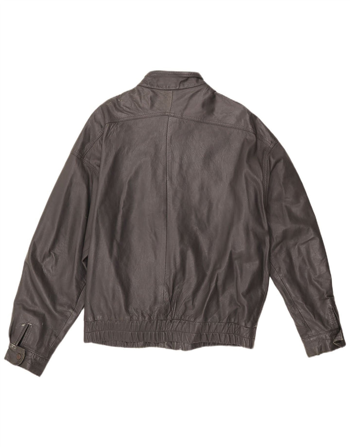 Vintage męska kurtka skórzana IT 54 2XL szara