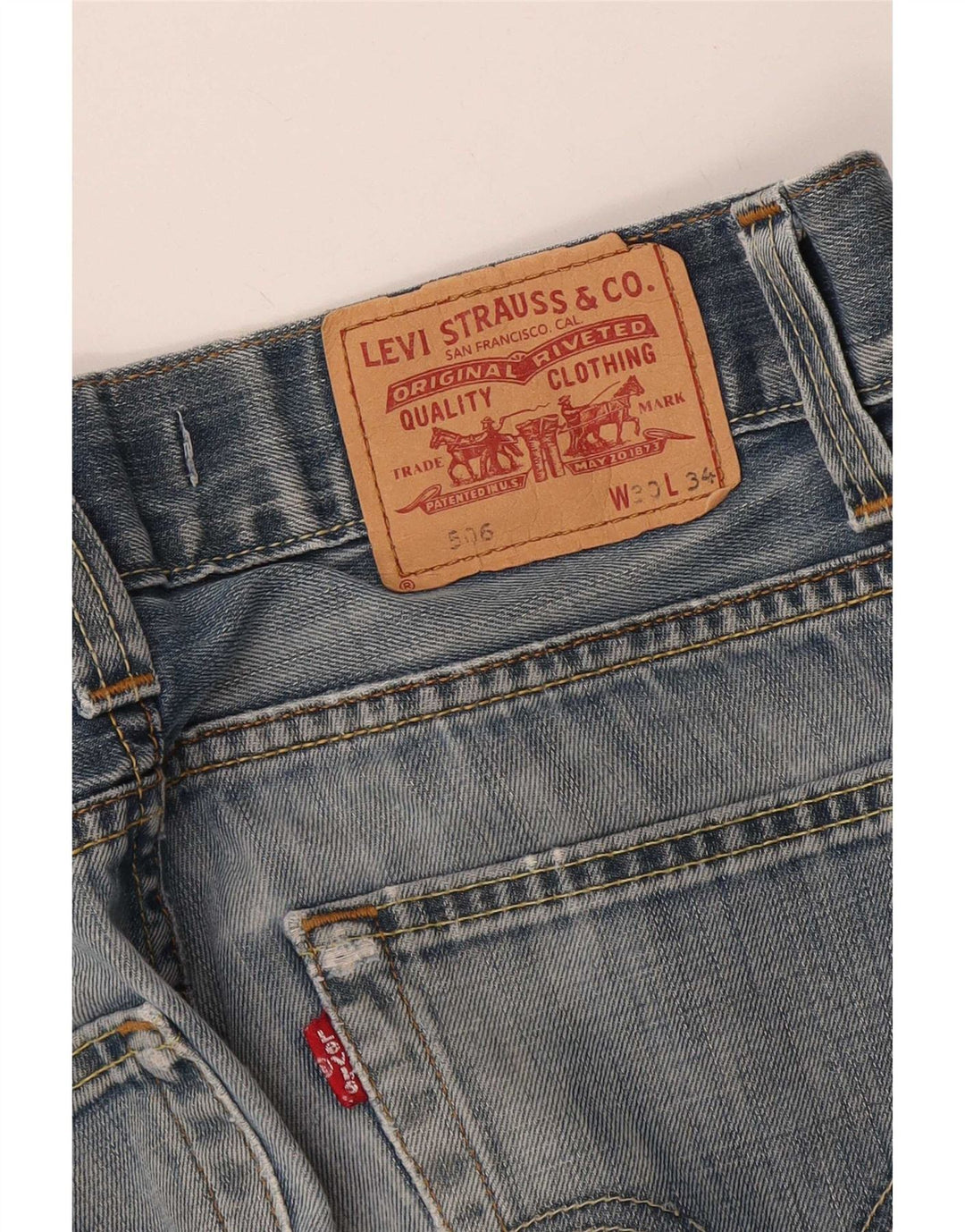 Męskie dżinsy Levi's 506 o standardowym kroju W30 L34 Niebieskie