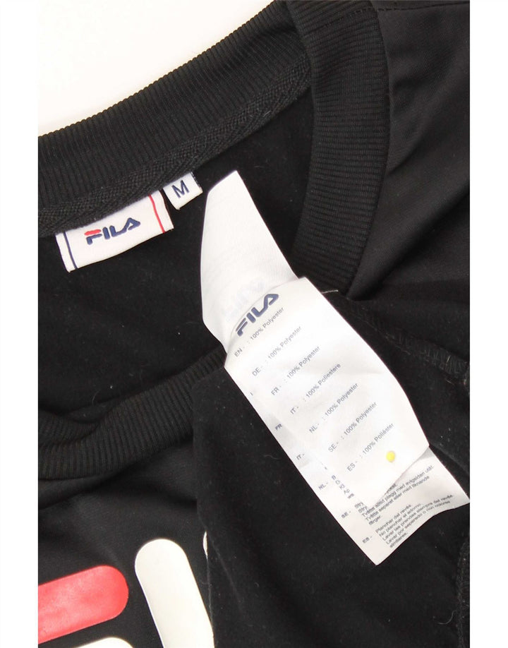 Damska bluza z grafiką Fila UK 14, średni czarny poliester