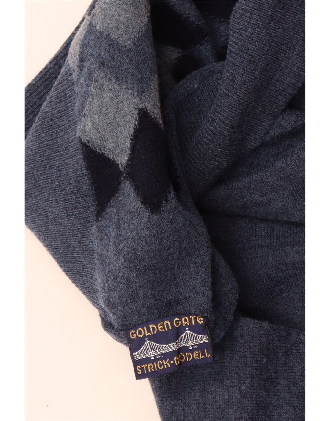 Męski sweter z golfem Golden Gate IT 54 XL Niebieski Argyle/Diamentowa wełna