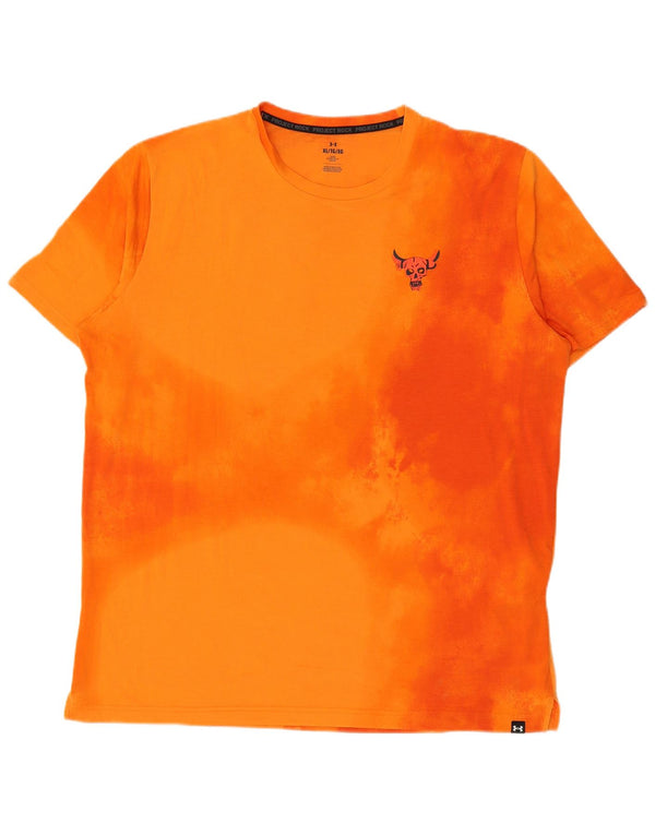 Męski t-shirt z grafiką Under Armour, bawełniany top XL, pomarańczowy Tie Dye