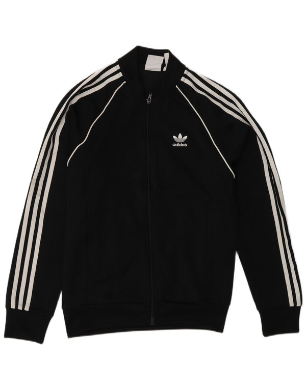 Adidas Męska bluza dresowa o regularnym kroju, mała, czarna, poliestrowa