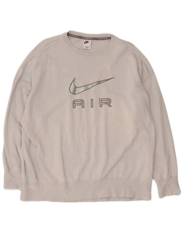 Męski sweter z grafiką Nike, duży, niebieski, bawełniany