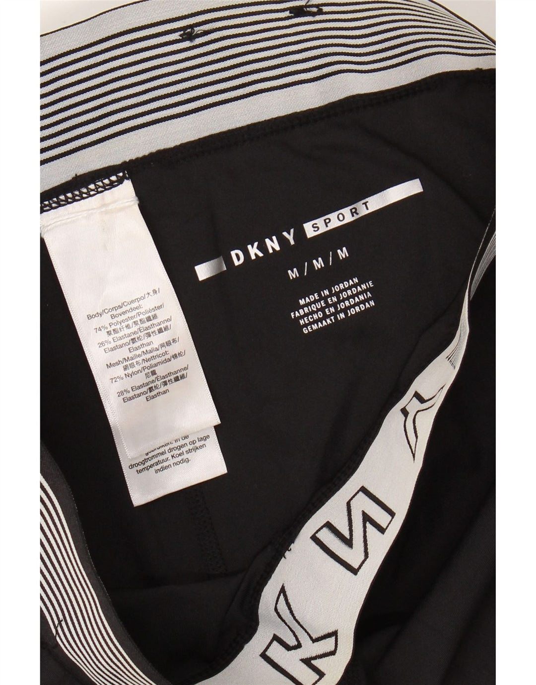 Damskie legginsy Dkny Graphic Crop UK 12, średni czarny poliester