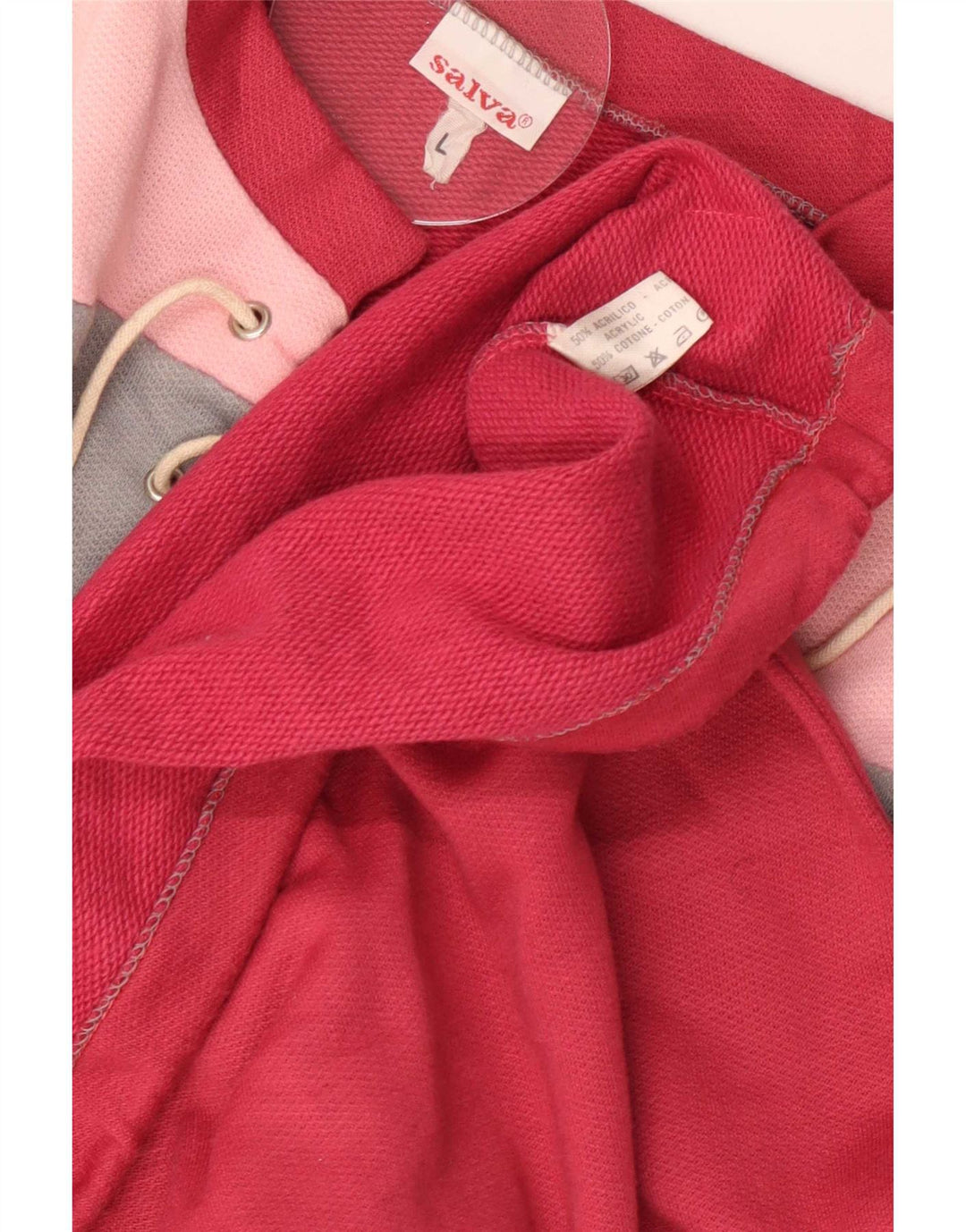 Damski sweter oversize w stylu vintage, UK 16, duży czerwony blok kolorów
