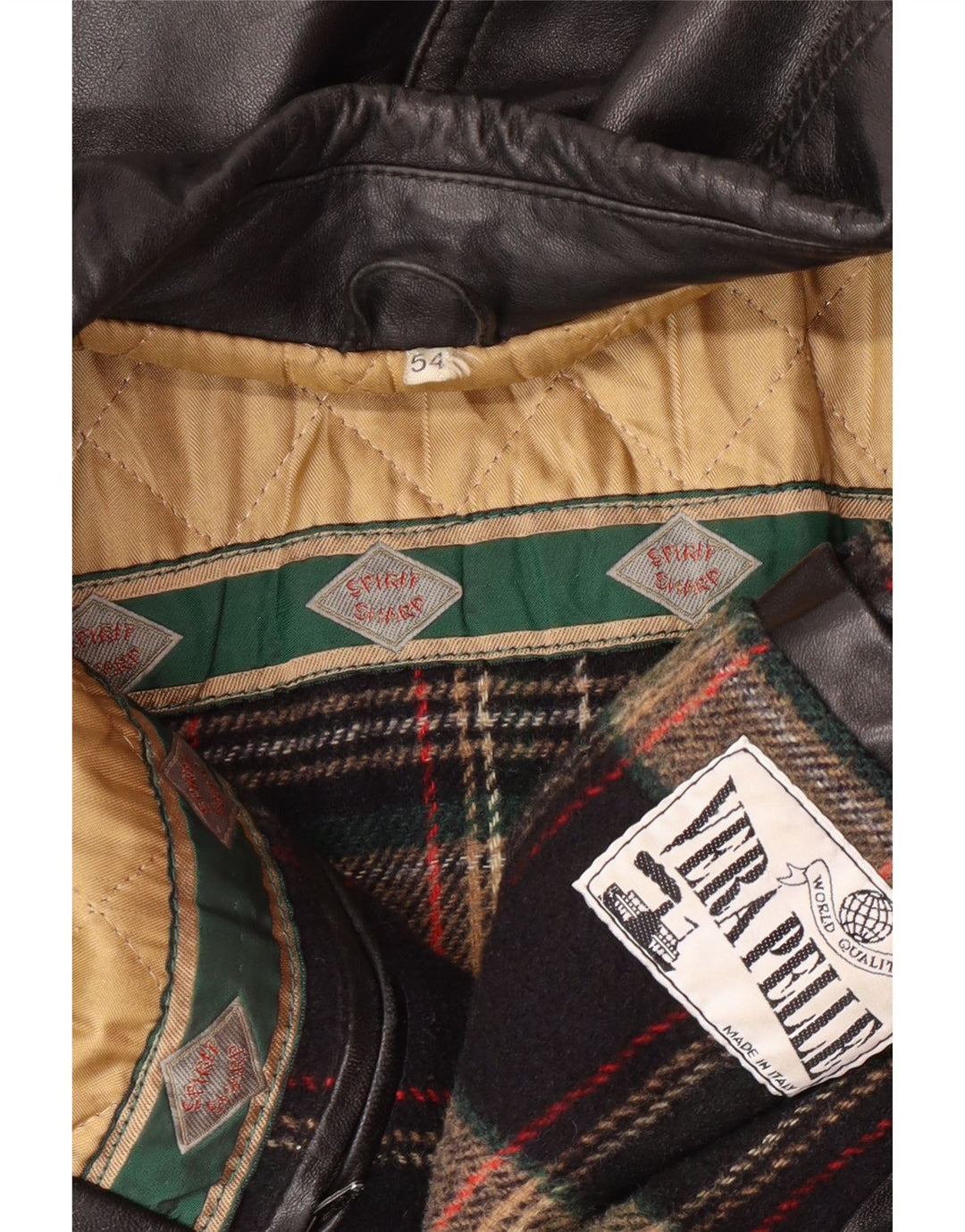 Męska kurtka skórzana VINTAGE IT 54 2XL Czarna skóra