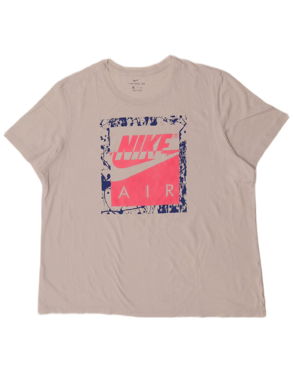 Męski T-shirt z grafiką Nike, 2XL, biała bawełna
