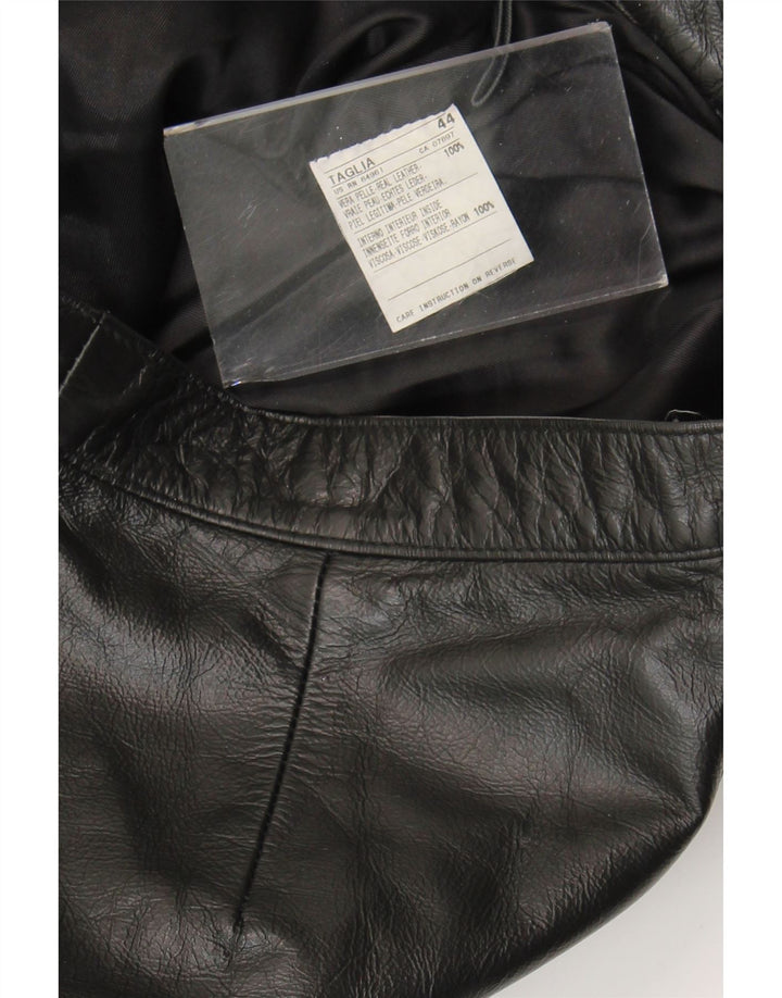 Vintage damskie skórzane spodnie Bootcut IT 44 Medium W28 L30 czarna skóra