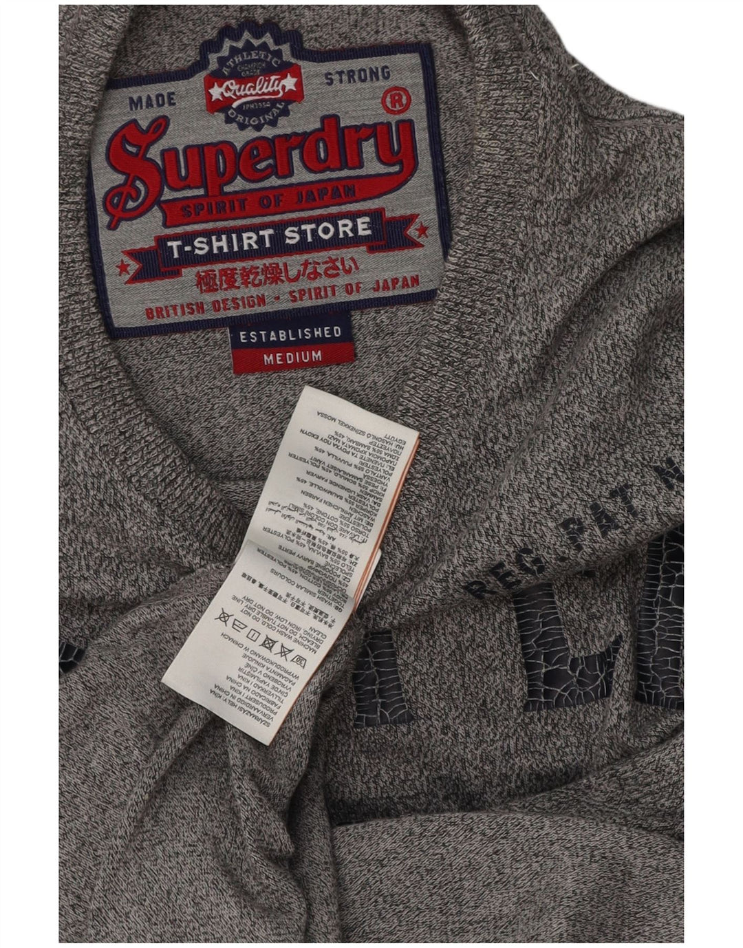 Męski T-shirt z grafiką Superdry, średnioszary, bawełniany