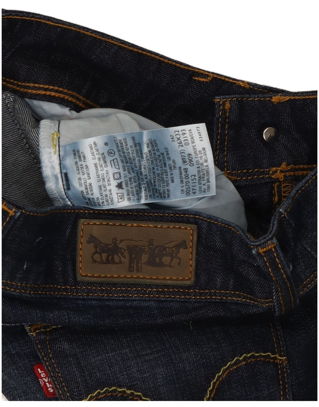 Damskie dżinsy Levi's 570 Straight W26 L32 Granatowa bawełna
