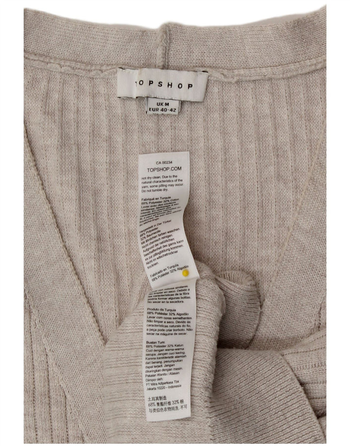 Topshop damski sweter oversize typu Crop Cardigan UK 14, średni szary poliester