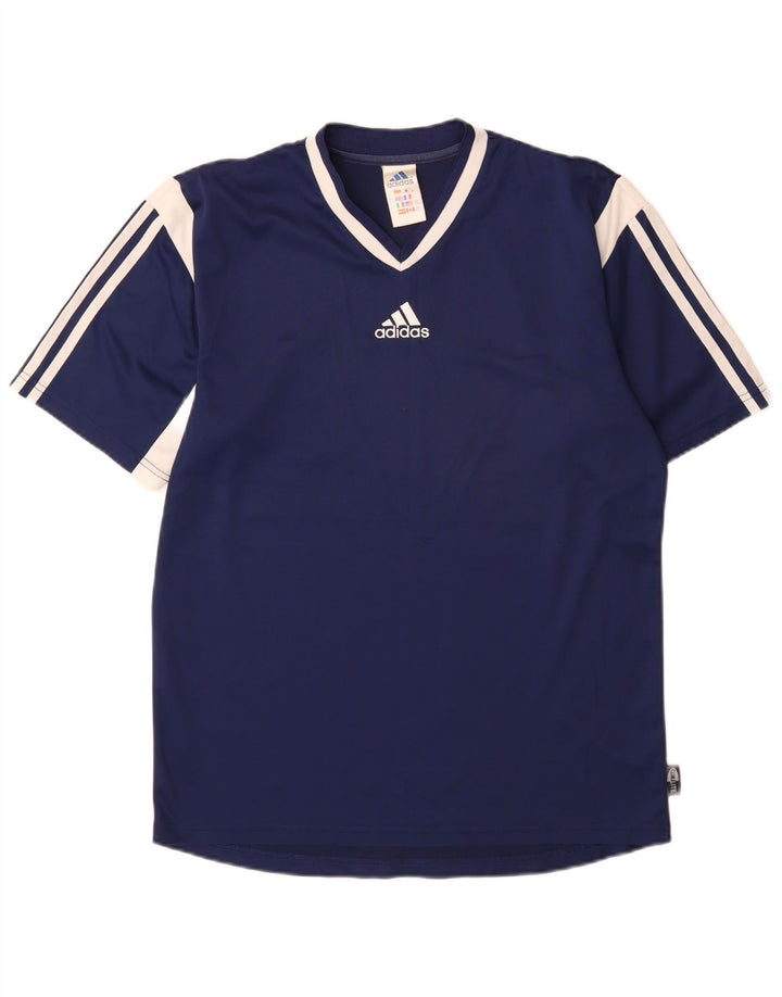 Adidas Męska koszulka Climalite Top, mała, granatowa, z blokami kolorów, poliestrowa