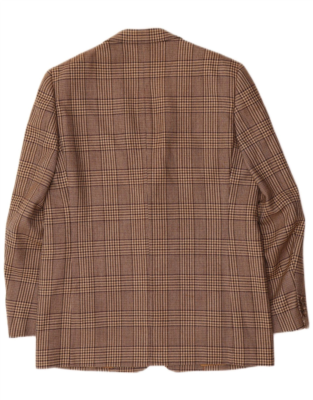Vintage męska marynarka zapinana na 2 guziki UK 42 XL, brązowa wełniana kratka