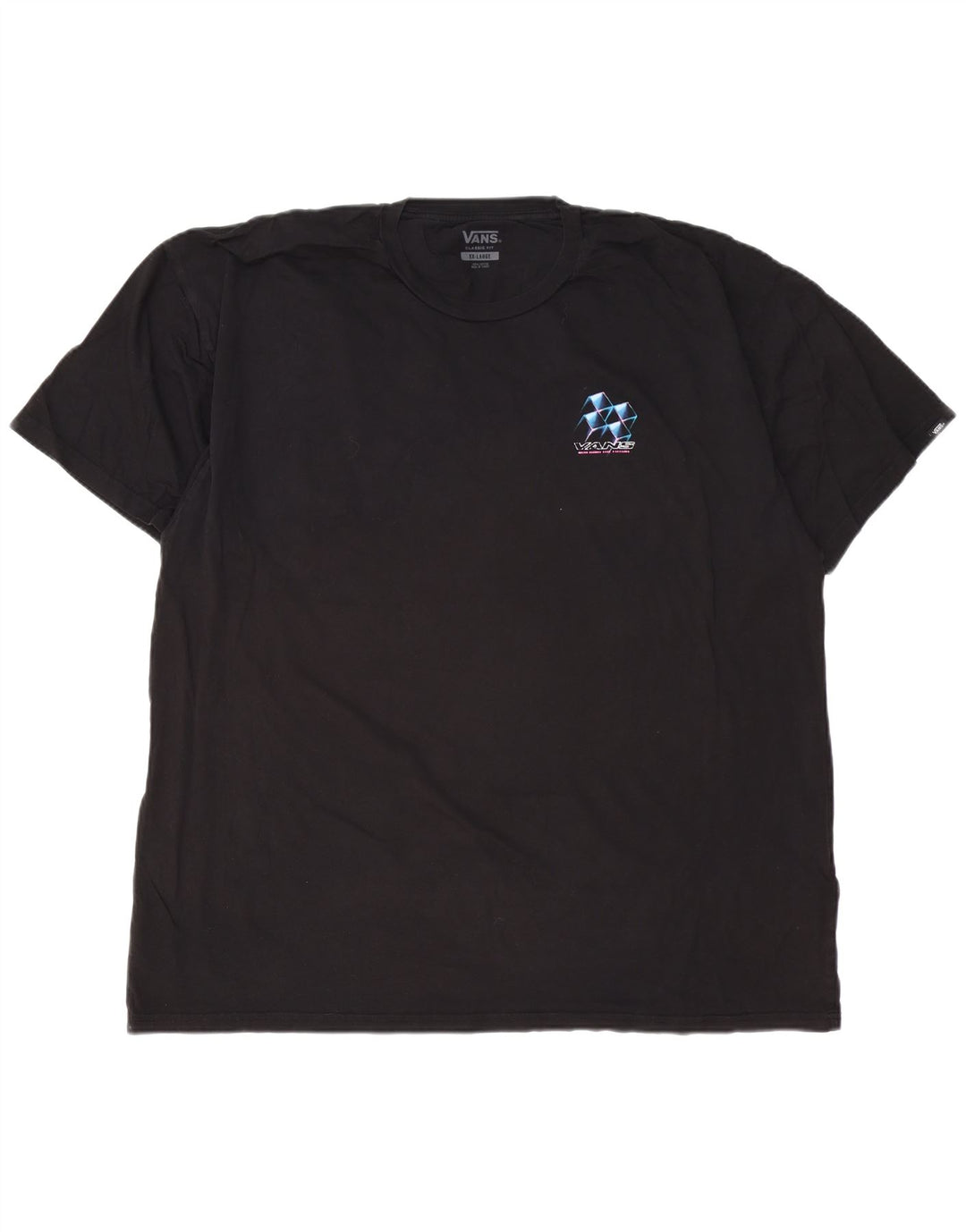 Męski T-shirt VANS o klasycznym kroju z grafiką, 2XL, czarna, bawełniana