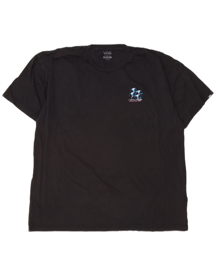 Męski T-shirt VANS o klasycznym kroju z grafiką, 2XL, czarna, bawełniana