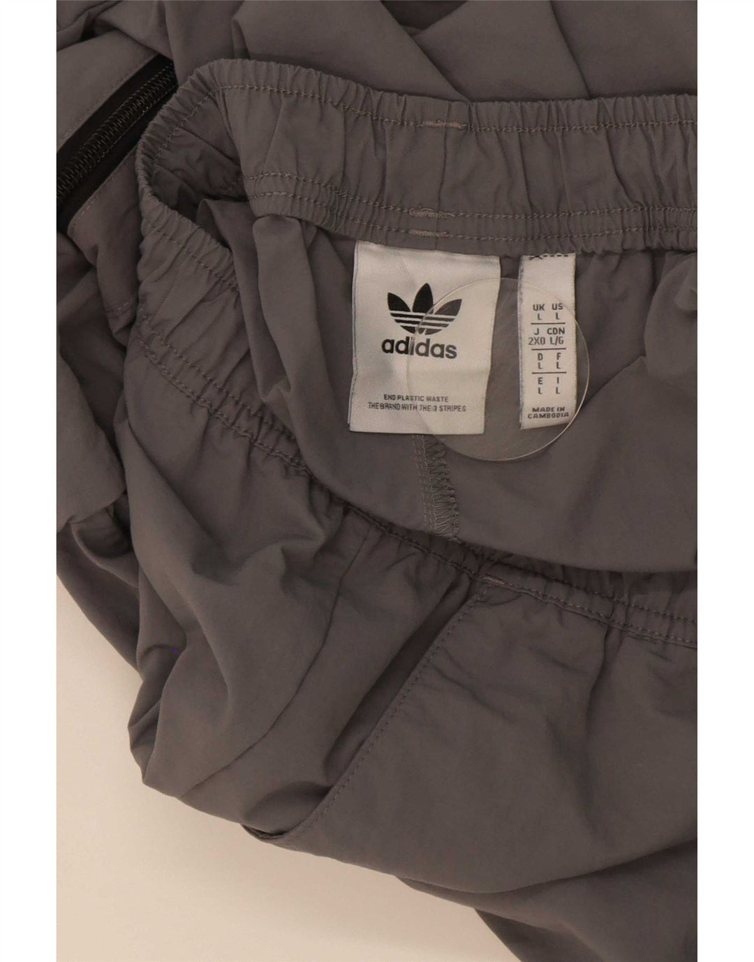 Męskie spodnie dresowe Adidas Cargo Joggers, duże, szare, poliamidowe