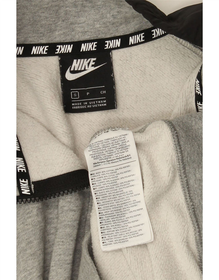 Męska bluza dresowa Nike, mała, szara, bawełniana z blokami kolorów
