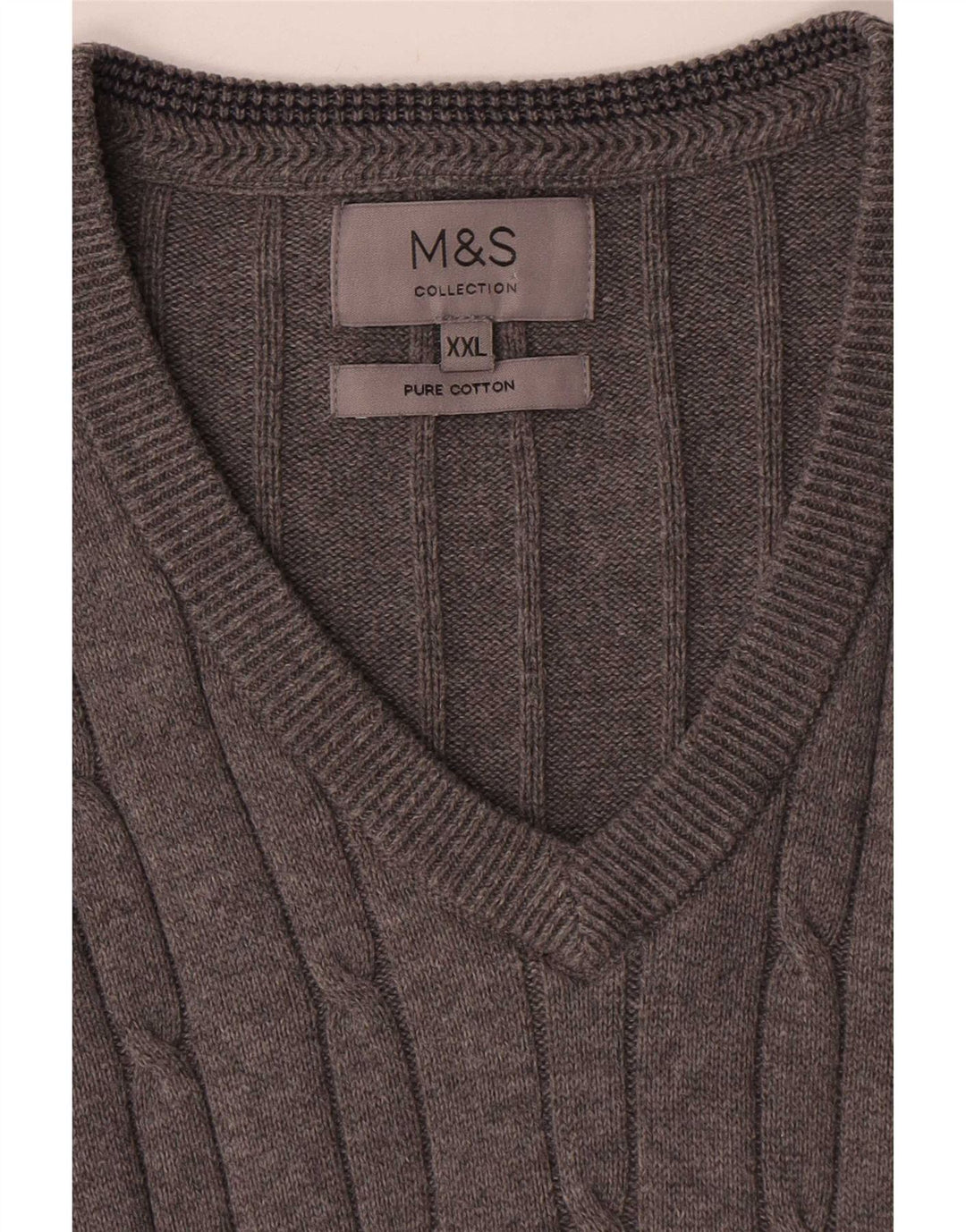 Marks & Spencer Męski podkoszulek bez rękawów, 2XL, szary, bawełniany