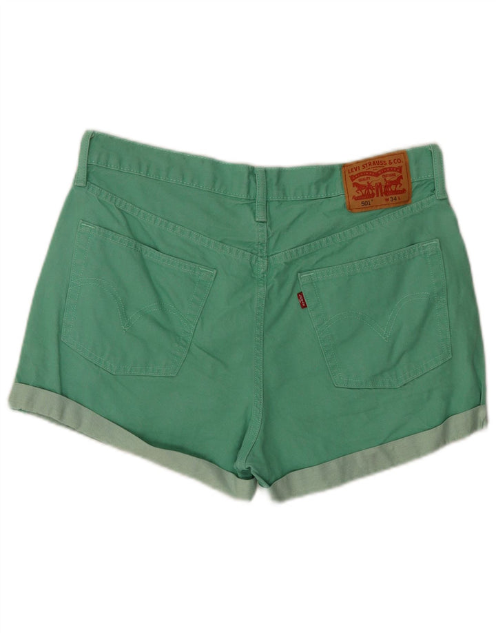 Damskie spodenki jeansowe Levi's 501 W34, duże, zielone, bawełniane