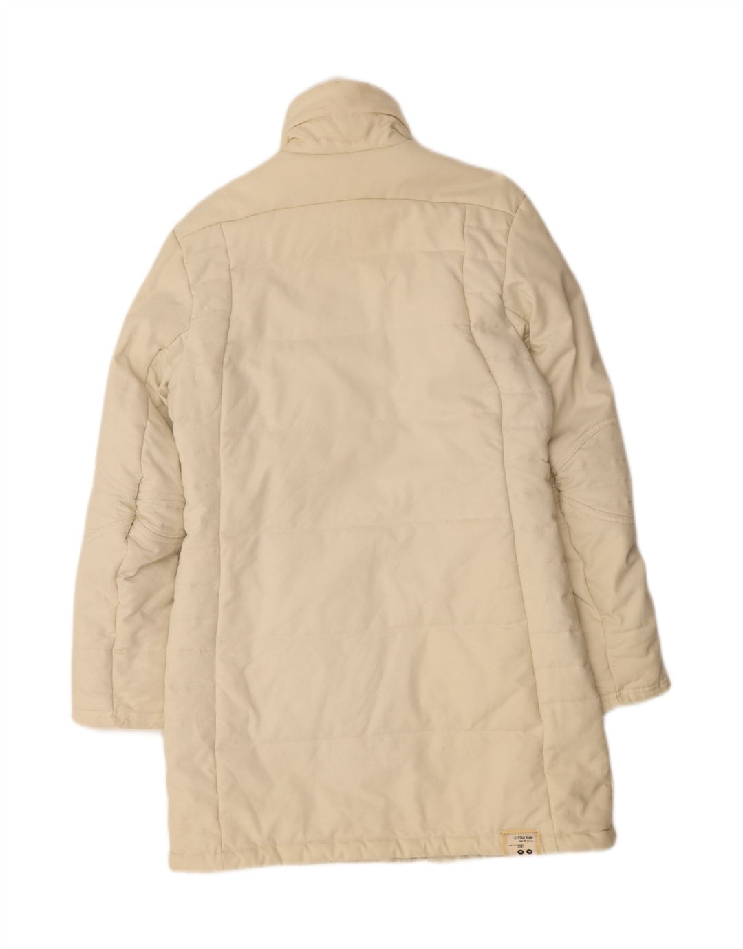 G-STAR Womens Padded Coat UK 14 Medium Off White Cotton Vintage G-Star and Second-Hand G-Star from Messina Hembry 