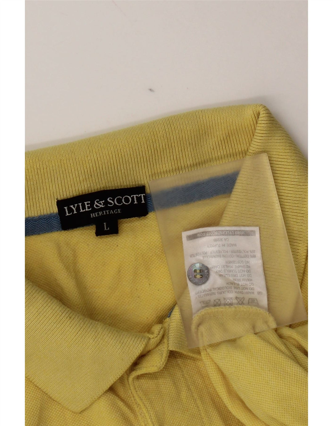 Męska koszulka polo Lyle & Scott, duża, żółta, bawełniana