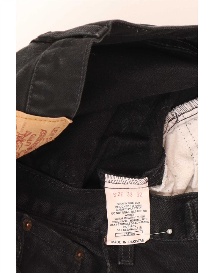 Męskie jeansy Levi's 504 Cropped W33 L26 Czarna bawełna