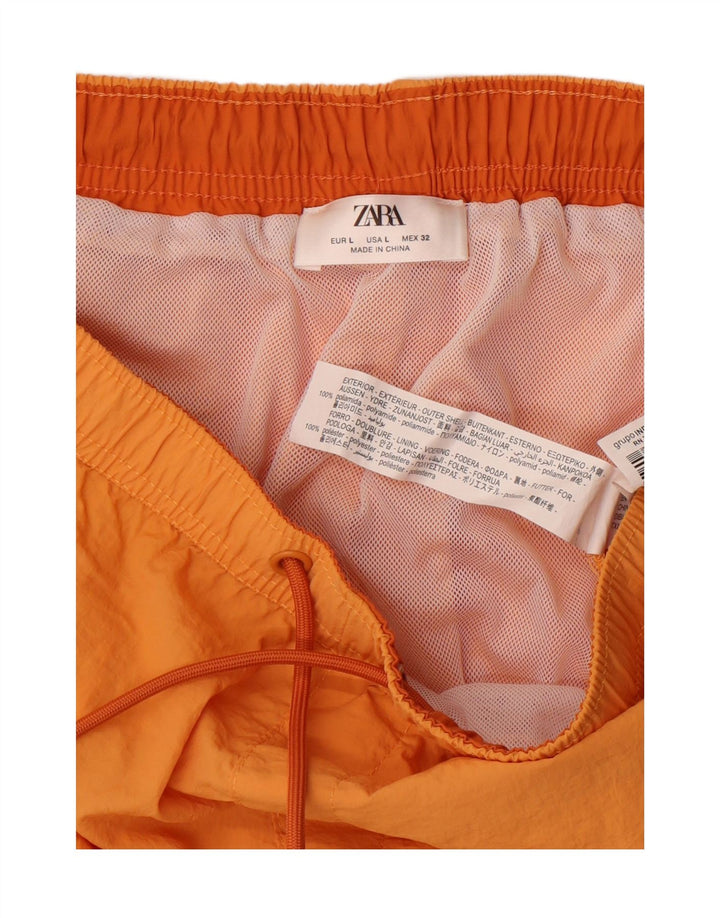 ZARA Mens Swimming Shorts Large Orange Polyester Vintage Zara and Second-Hand Zara from Messina Hembry 