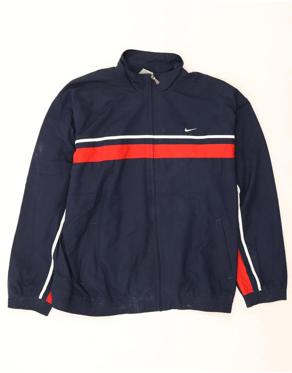 Męska kurtka dresowa Nike UK 44/46 XL Granatowy poliester z blokami kolorów