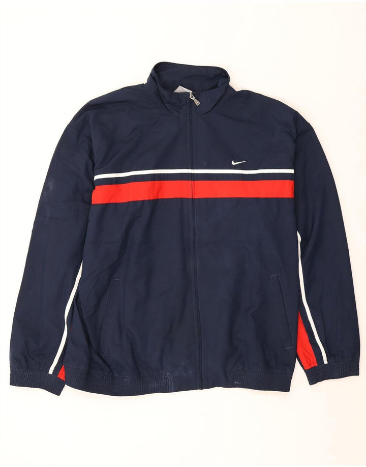 Męska kurtka dresowa Nike UK 44/46 XL Granatowy poliester z blokami kolorów