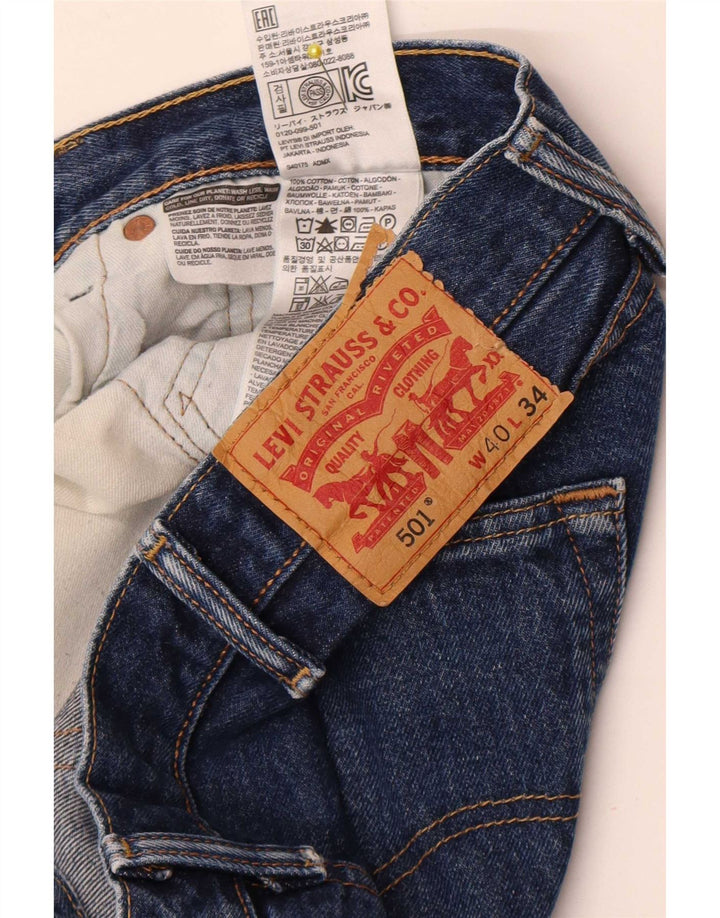 Męskie jeansy Levi's 501 Straight W40 L31 Niebieskie bawełniane