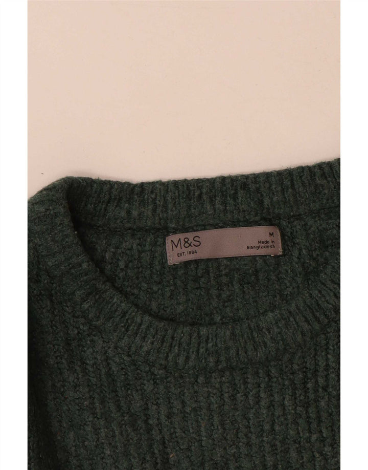 Marks & Spencer Męski sweter z okrągłym dekoltem, średni zielony akryl