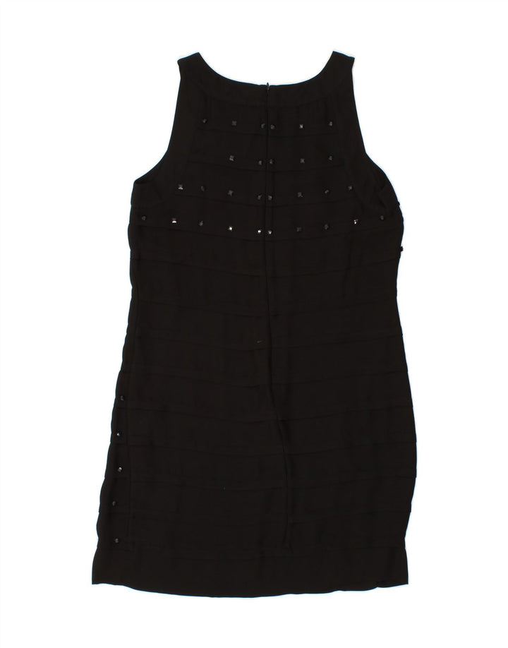 WALLIS Womens Sleeveless Sheath Dress UK 12 Medium Black Polyester Vintage Wallis and Second-Hand Wallis from Messina Hembry 