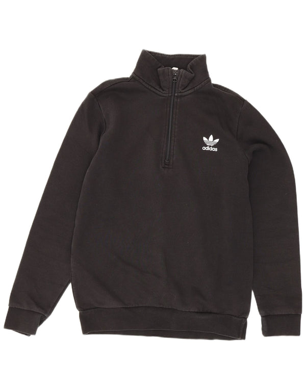 Bluza chłopięca Adidas z zamkiem błyskawicznym, 13-14 lat, czarna bawełna