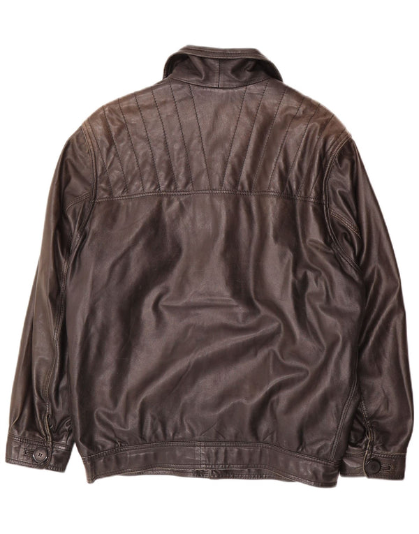 VINTAGE Mens Leather Jacket UK 40 Large Black Leather