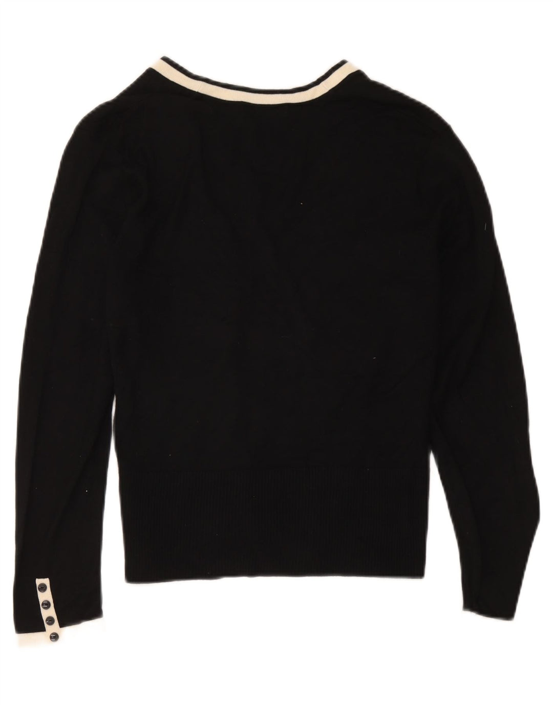 Marks & Spencer Damski sweter kardigan UK 14, duży, czarny, z blokami kolorów