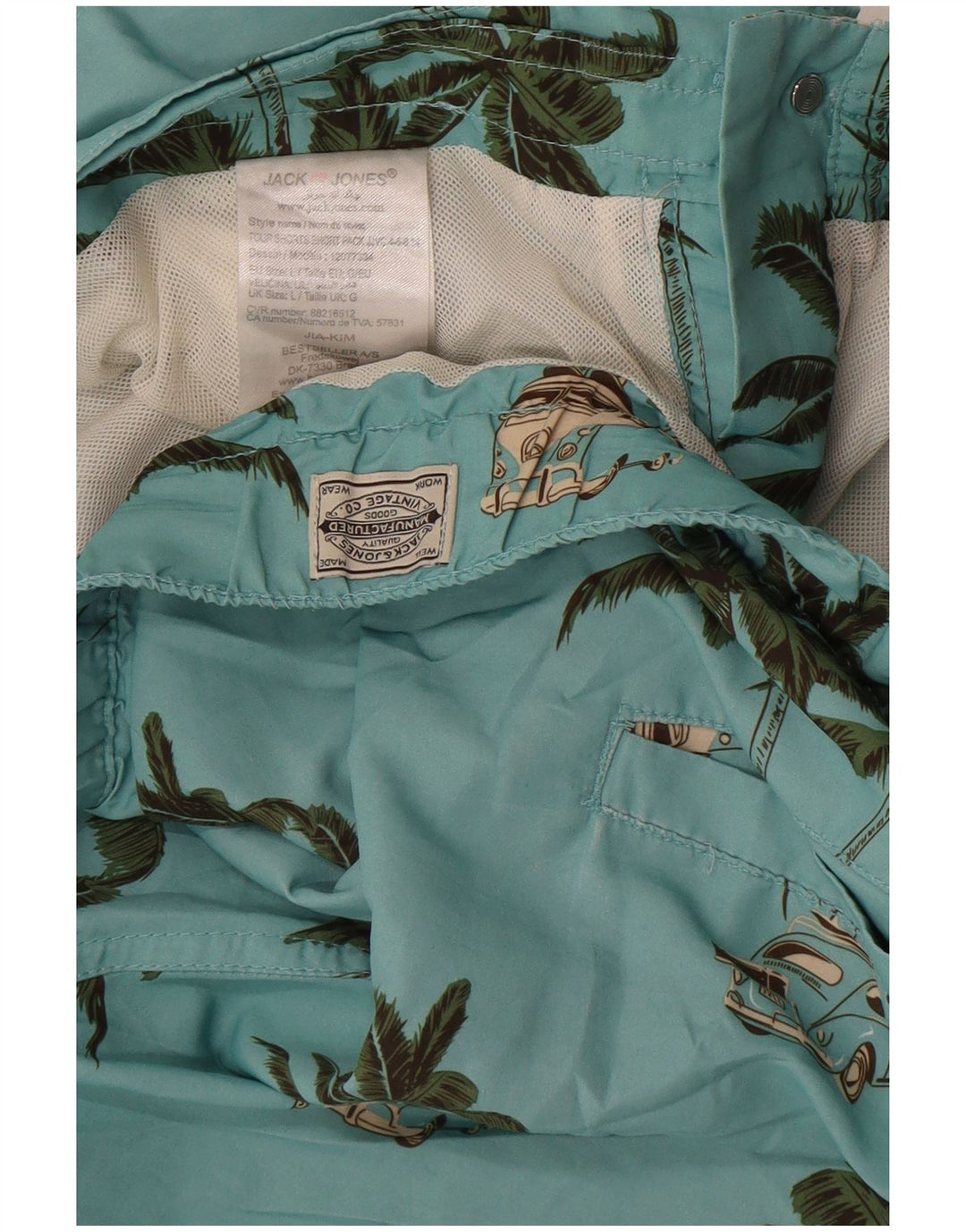 Męskie spodenki kąpielowe Jack & Jones, duże, niebieskie, z poliestru w kwiaty