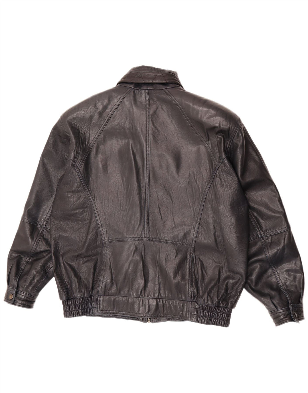 Vintage męska kurtka skórzana EU 52 XL granatowa skóra