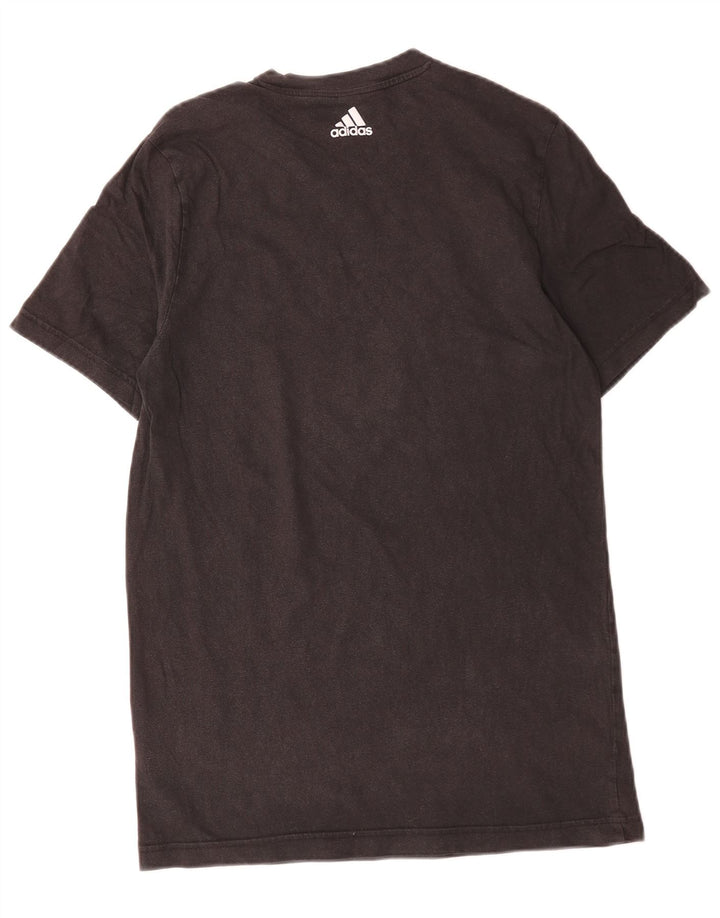 Męska koszulka z grafiką Adidas, średnia, czarna bawełna