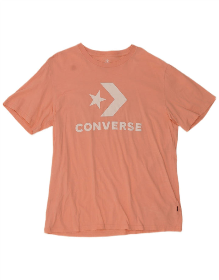 CONVERSE Męski T-shirt z grafiką, XL, różowy, bawełniany